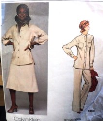 1366 VOGUE CALVIN  KLEIN 70S JACKET, SHIRT,  PANTS, SKIRT PATTERN 16, 12, 10